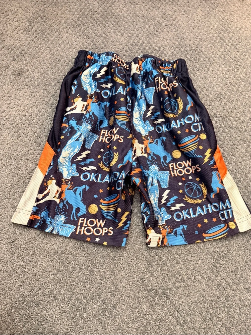 Flow Society Hoops Oklahoma Boys' Athletic Shorts - Blue/Orange